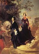 Karl Briullov Portrait of The Shishmariov sisters,Olga and Alexandra oil on canvas